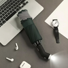 Automatic Folding Umbrella with LED Flashlight – Windproof 10‑Rib Reverse Umbrella with Reflective Strips