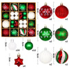 44‑Piece Christmas Ball Ornament Set – 3 cm & 6 cm Shatterproof Tree Baubles - Elf Express