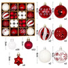 44‑Piece Christmas Ball Ornament Set – 3 cm & 6 cm Shatterproof Tree Baubles - Elf Express