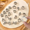 20pcs/set Mini Stainless Steel Cookie Cutter Biscuit Mold Christmas Deer Head Snowman Molds DIY Tools Fondant Gingerbread Man