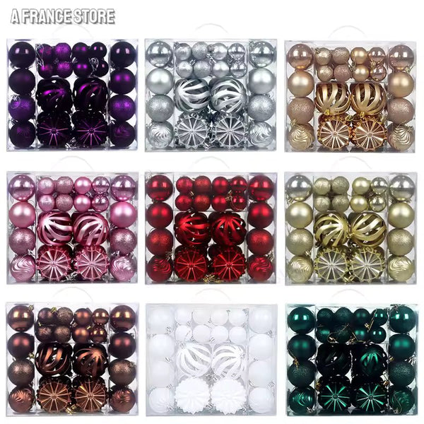 48‑Piece Hollow Christmas Ball Ornament Set – 4/6/8 cm Special‑Shape - Elf Express