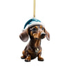 Acrylic Christmas Cartoon Dog Ornament – Cute Puppy Pendant for Tree, Backpack & Car Interior Décor - Elf Express
