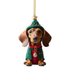 Acrylic Christmas Cartoon Dog Ornament – Cute Puppy Pendant for Tree, Backpack & Car Interior Décor - Elf Express