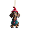 Acrylic Christmas Cartoon Dog Ornament – Cute Puppy Pendant for Tree, Backpack & Car Interior Décor - Elf Express