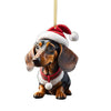 Acrylic Christmas Cartoon Dog Ornament – Cute Puppy Pendant for Tree, Backpack & Car Interior Décor - Elf Express