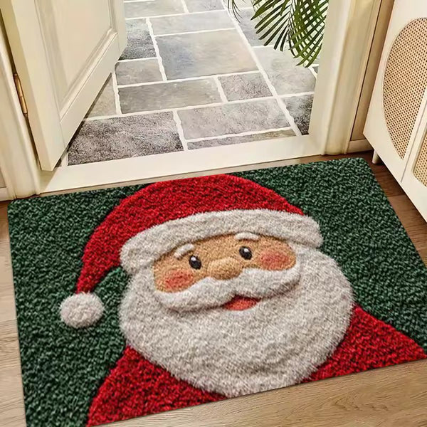 Christmas Plaid Welcome Door Mat – Waterproof Non‑Slip Entrance Rug - Elf Express