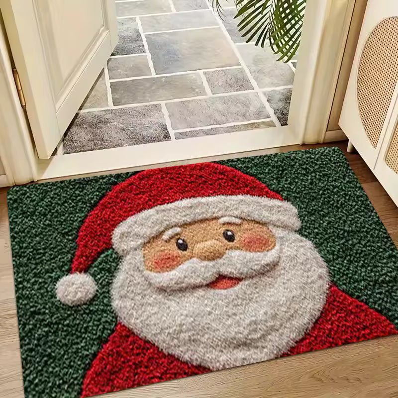 Christmas Plaid Welcome Door Mat – Waterproof Non‑Slip Entrance Rug - Elf Express