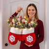 Creative Christmas Gloves Wreath with LED Lights - Elf Express