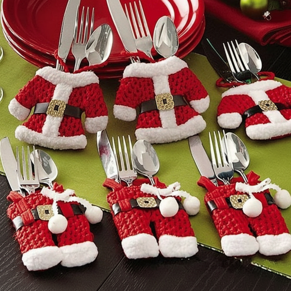 Santa Suit Christmas Cutlery Holder 6pcs