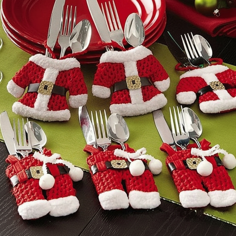 Santa Suit Christmas Cutlery Holder 6pcs