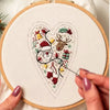 Festival heart-shaped Christmas embroidery kit gift Christmas tree hanging decoration heart counted pattern DIY material package 8PC