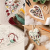 Festival heart-shaped Christmas embroidery kit gift Christmas tree hanging decoration heart counted pattern DIY material package 8PC