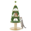 Christmas Cat Tree with 3 Cozy Condos, Scratching Post, Multi-Level Cat Tower