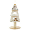 Christmas Cat Tree with 3 Cozy Condos, Scratching Post, Multi-Level Cat Tower