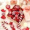 6‑Piece Christmas Lollipop & Candy Cane Ornament Set – Red and White Tree Hanging Decorations