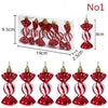 6‑Piece Christmas Lollipop & Candy Cane Ornament Set – Red and White Tree Hanging Decorations