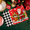 Christmas Dining Table Dish Placemats - Linen, Non Slip