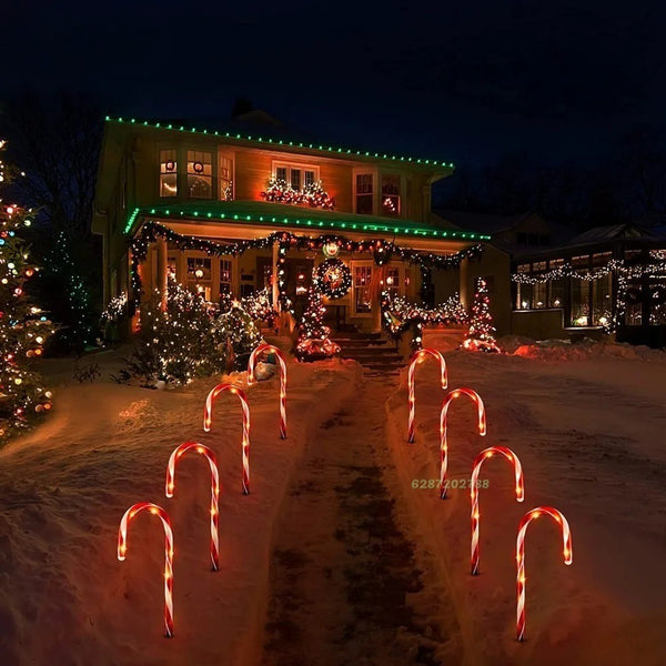 5PCS Christmas Decoration Candy Cane Lights