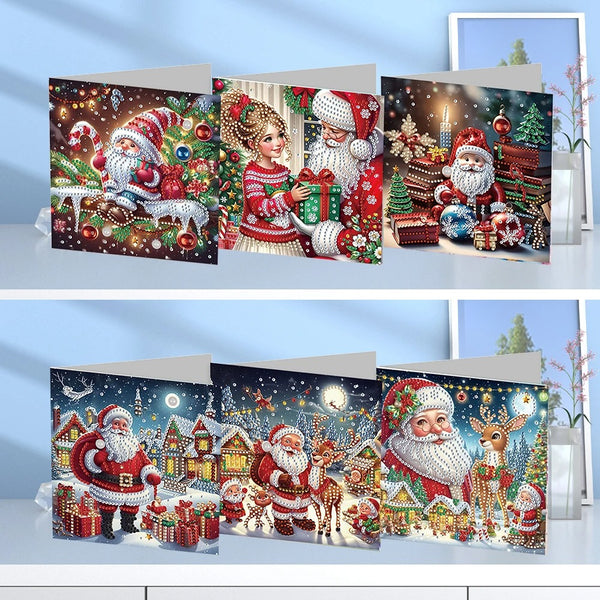 6pcs/12pcs DIY Diamond Painting Kits Christmas Cards