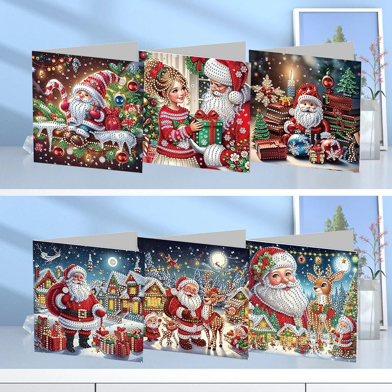 6pcs/12pcs DIY Diamond Painting Kits Christmas Cards