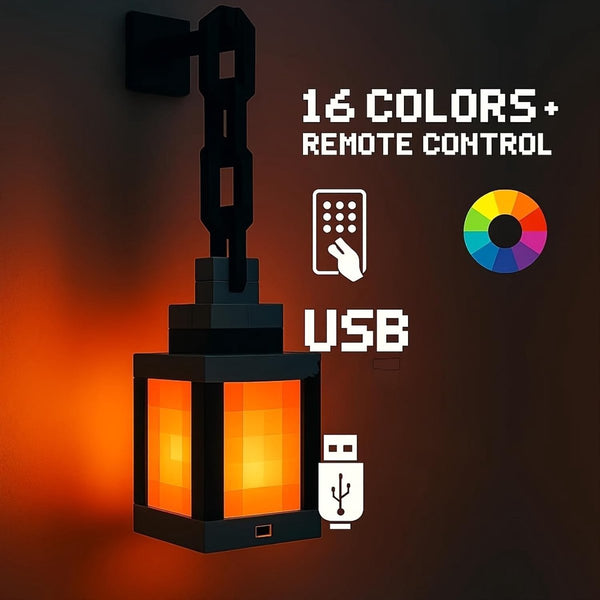 Pixel Style Portable Night Lantern – 16‑Color Tabletop Atmosphere Light - Elf Express